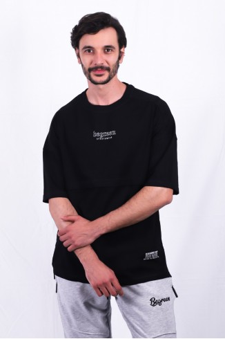 Street Style Oversize / Siyah-Beyaz Baskı