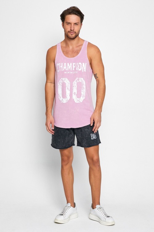 Be Green Washed Pembe Gym Tank Top