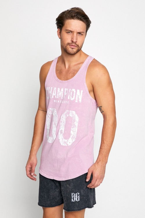 Be Green Washed Pembe Gym Tank Top